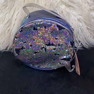 Blue sequins handbag